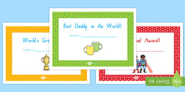 Father's Day Certificates (teacher made) - Twinkl