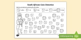 south african money worksheet notes recognition sa rand