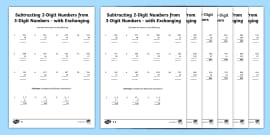 2-Digit Column Subtraction Activities (teacher made)