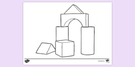 FREE! - Shape Made of Blocks Colouring Sheet | Colouring Sheets