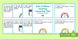 Time Fluency Reasoning and Problem-Solving Maths Mastery Challenge Cards