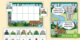 Editable Self-Registration Labels (Safari Animals) - Twinkl