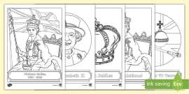 Jubilee Colouring - Printable Doodle Pages - Queen Elizabeth