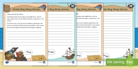 Pirate Story Starter Worksheets - English Resource - Twinkl