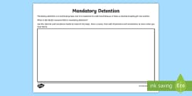 Detention Note Example Mandatory Detention Note-Taking Activity (teacher made)