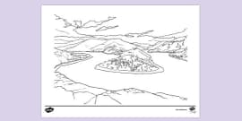 FREE! - River Colouring Sheet | Colouring Sheets - Twinkl