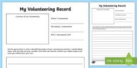 volunteering worksheet teacher made