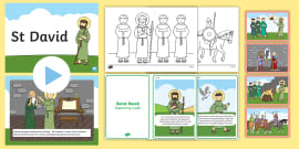 The Story of St David of Wales | Story Booklet - Twinkl