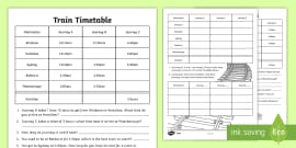 Reading a Bus Timetable Worksheets | Learning Materials