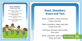 Head Shoulders Knees and Toes Posters (teacher made)