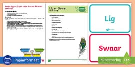 Graad R Lig Of Swaar Knip En Sorteer Aktiwiteit Twinkl