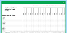 Year 1 Arithmetic Test - Key Stage 1 Arithmetic Half Tests