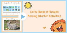 EYFS Morning Starter Activities PowerPoint (teacher Made)