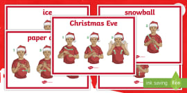 BSL Christmas Signs Display Posters (teacher made) - Twinkl