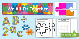 We All Fit Together Display Banner (teacher made) - Twinkl