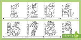 Monster Numbers Colouring Pages (profesor hizo) - Twinkl