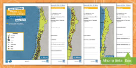 Póster XL: Mapa de Chile para niños de zonas naturales
