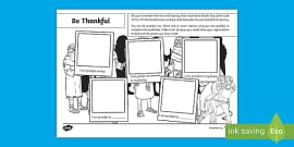 Being Thankful Worksheets (Teacher-Made) - Twinkl