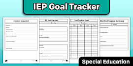 Progress Monitoring Tracking Form for Special Education