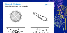Firework Sound Word Tracing Worksheet / Worksheet