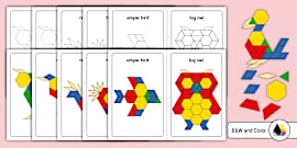 Transportation Pattern Block Cards (Teacher-Made) - Twinkl