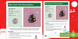 Christmas Pine Cone Weaving Craft Instructions - Twinkl