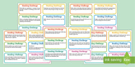 Guided Reading Challenge Cards | Book Tasks | Printable