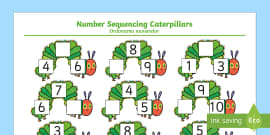 The Very Hungry Caterpillar Number Sequencing Caterpillars Polish ...