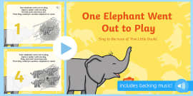 One Elephant Went Out to Play Nursery Rhyme Poster