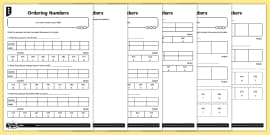 Ordering 3-Digit Numbers - Teacher-made Worksheet