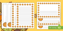 Halloween Writing Paper - Pumpkin Page Border Pack - Twinkl