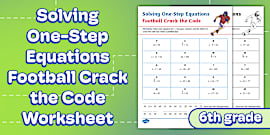 Sixth Grade Solving Equations Math Worksheet