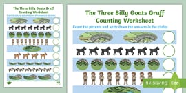 The Three Billy Goats Gruff Trace the Words Worksheets - sheet