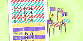 Pirate Themed Birthday Party Toothpick Flags (teacher made)