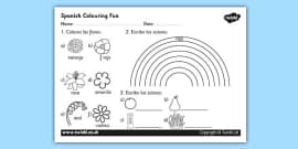 Spanish Colouring Flags Worksheet