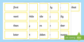 Time Connectives Word Mat - Primary Resources - KS1