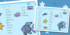 FREE! - Word Mat (Images) to Support Teaching on The Rainbow Fish