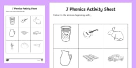 the j sound phonics worksheet primary teaching resources