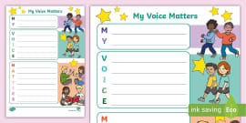 Children's Mental Health My Voice Matters KS1 Activity