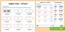 oclock and half past activity sheets worksheets twinkl
