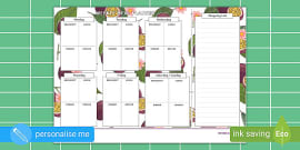 Staff Weekly Meal Planner - Staff Wellbeing (Teacher-Made)