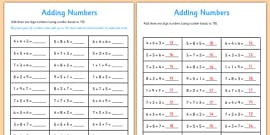 Adding Three One Digit Numbers (Using Number Facts to 10)