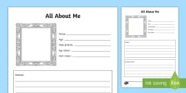 All About Me Worksheet | Primary Resources | Twinkl