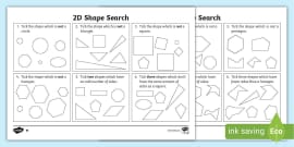 2D Shape Sorting Worksheet - KS1 Maths Resource - Twinkl