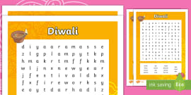 Hindu Diwali Word Search (teacher made) - Twinkl