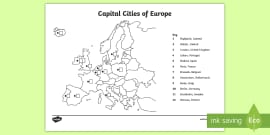 Map of Europe With and Without Names - geography, europe map