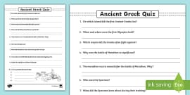 Ancient Greece Quiz | Primary Teaching Resources