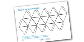 Icosahedron Prism Net, Grade 3, 4, 5 Math