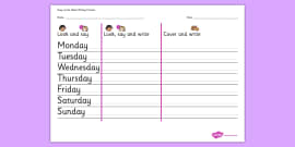 Days Of The Week Song Sheet - singing, songs, day, rhymes, rhyme