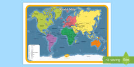 world map printable resource ks12